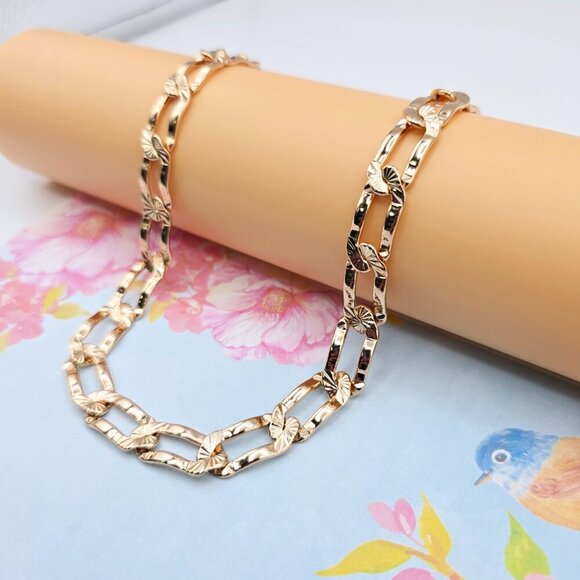 Rose Gold Chunky Link Necklace in High Shine Finish – 19.7 Inch, XPNL0071 - Picture 8 of 12